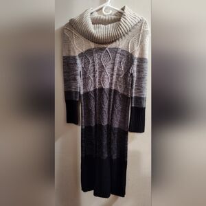 Studio One- Striped Cowl Neck Sweater Dress Size S